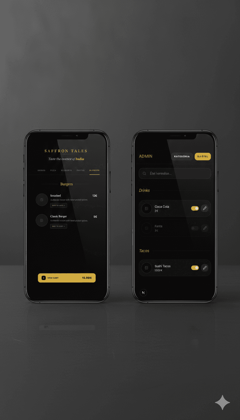 Dashboard of custom QR ordering system